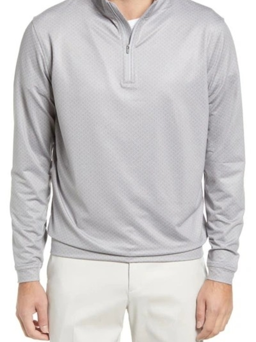 PETER MILLAR Pullover 1/4 Zip Golf Sweater L Gray Spades Vegas Cards.